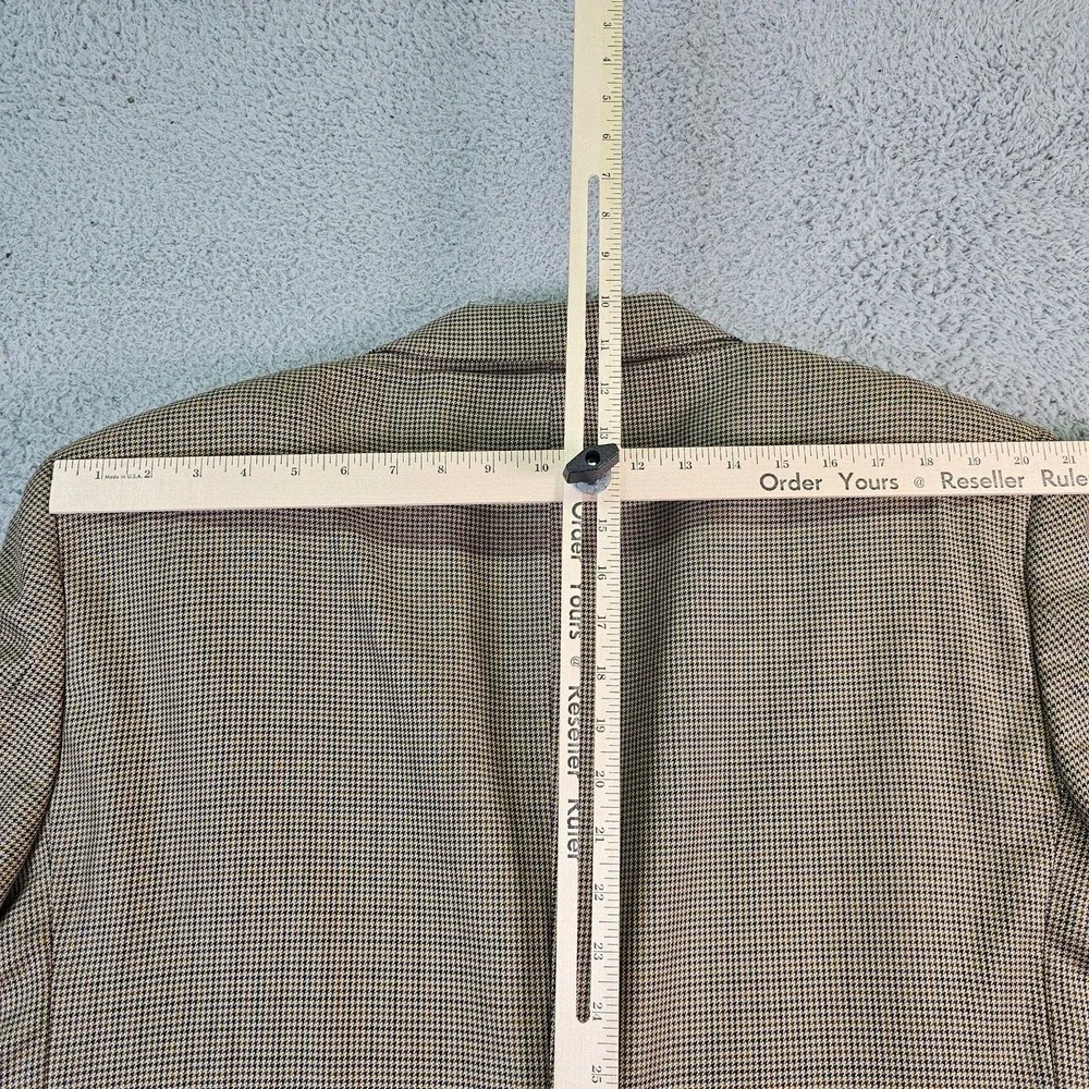 Jos. A. Bank Sport Coat Mens 48L Brown Check Silk Wool Signature Gold Blazer